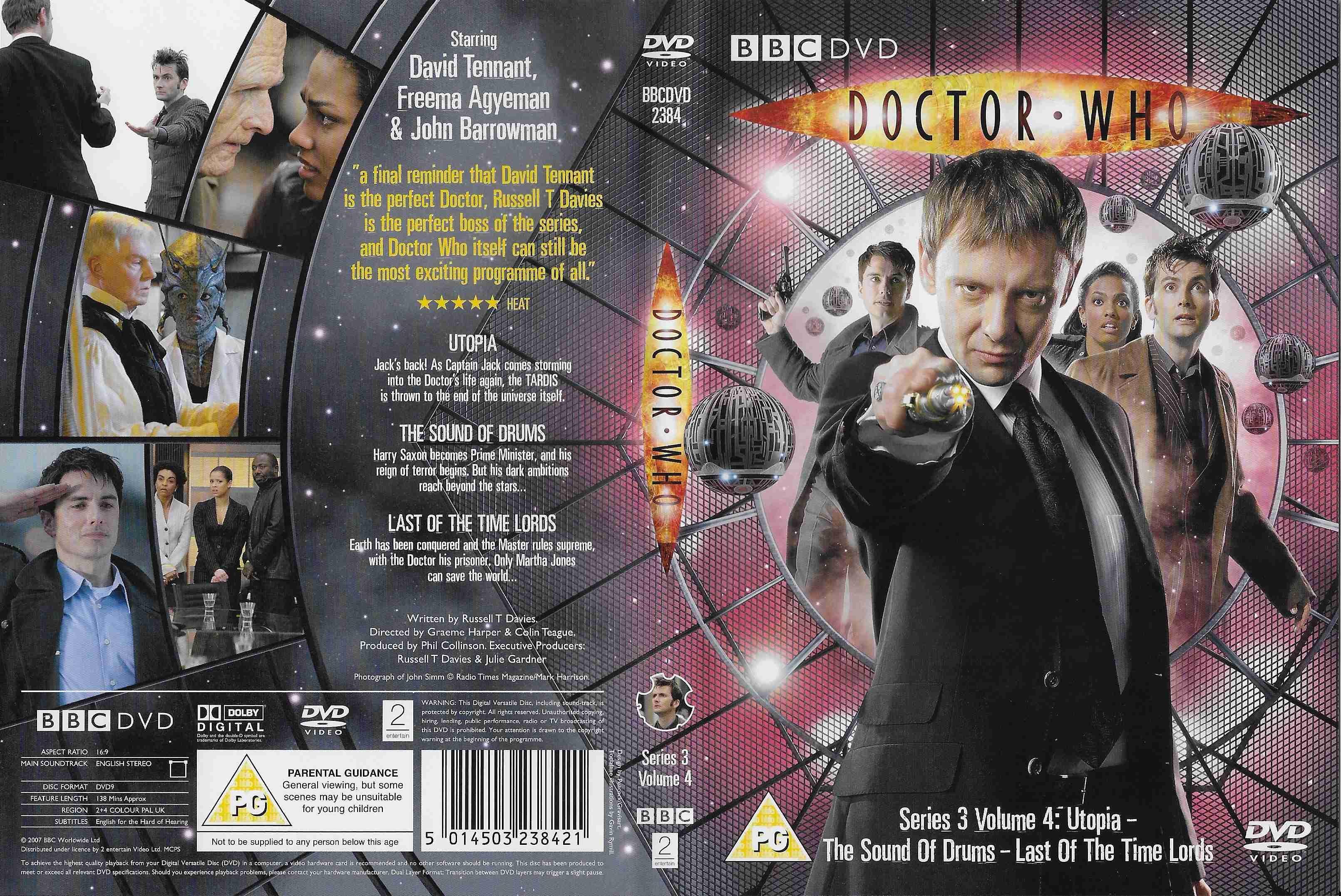 Picture of BBCDVD 2384 Doctor Who - Series 3, volume 4 by artist Russell T Davies from the BBC records and Tapes library